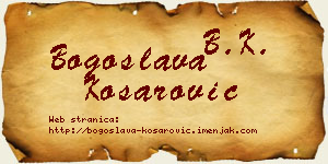 Bogoslava Košarović vizit kartica